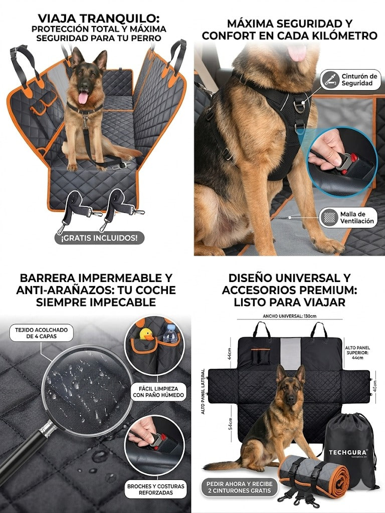 Cubre Asiento Protector Funda Auto Perro Mascota Impermeable TechSegura