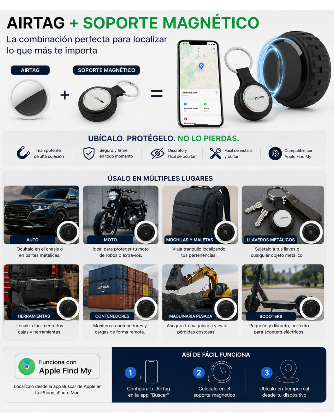Rastreador Localizador Gps Vehiculos Magnetico Auto Portatil TechSegura
