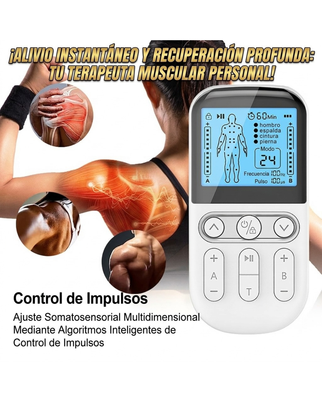 Tens Electroestimulador Musculo Electroterapia Portátil