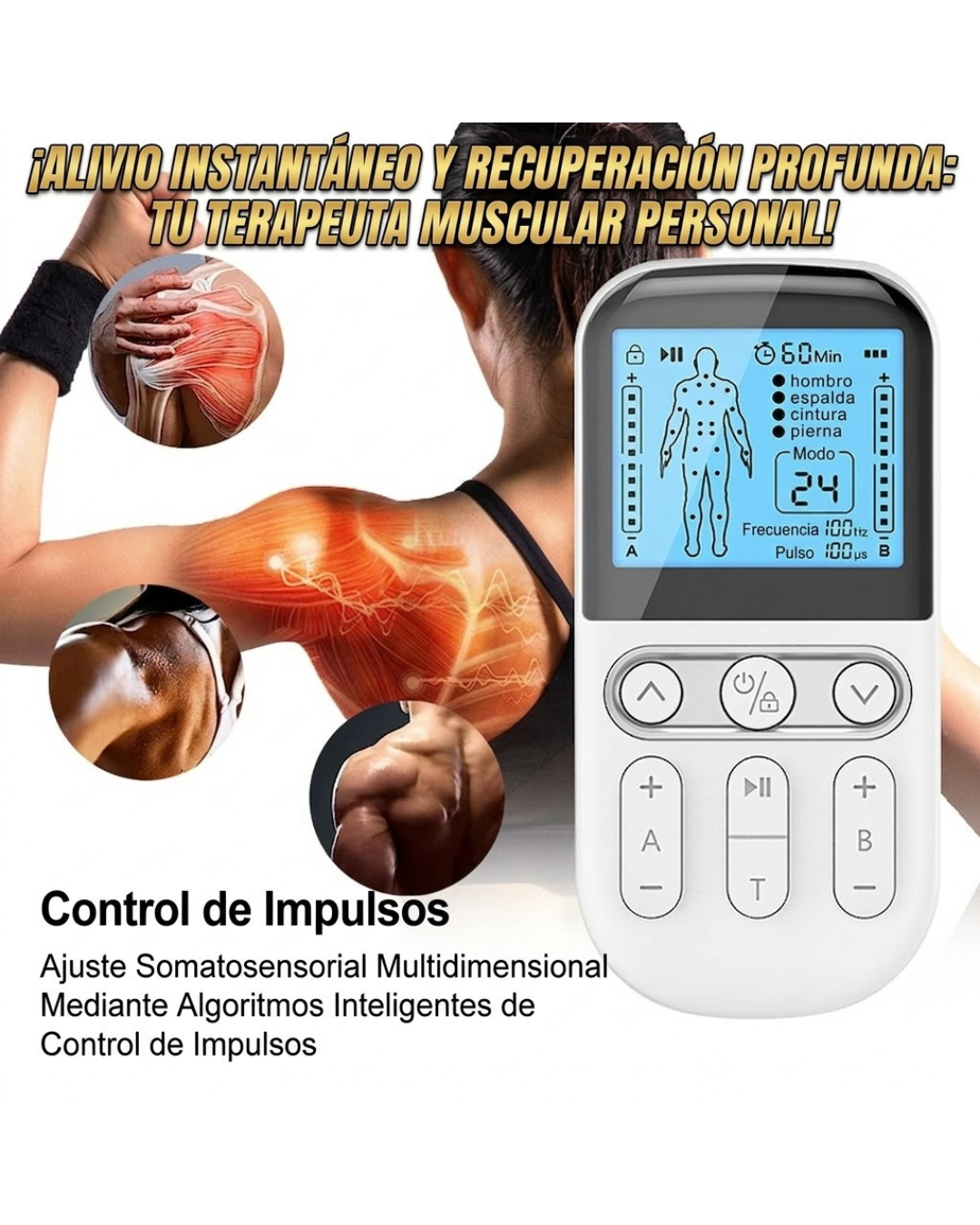 Tens Electroestimulador Musculo Electroterapia Portátil