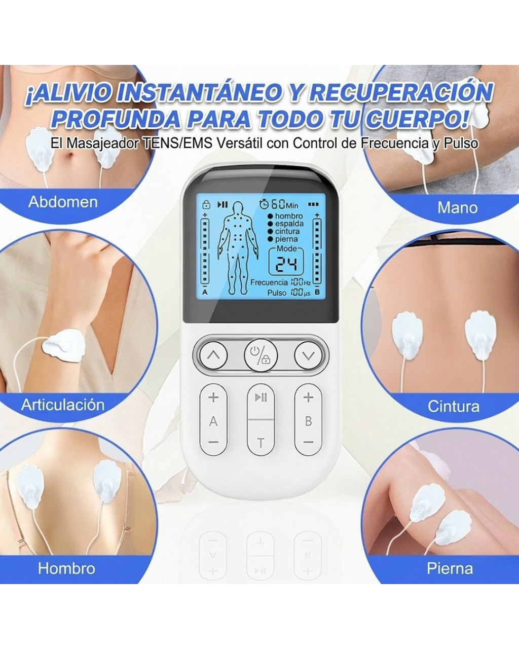 Tens Electroestimulador Musculo Electroterapia Portátil
