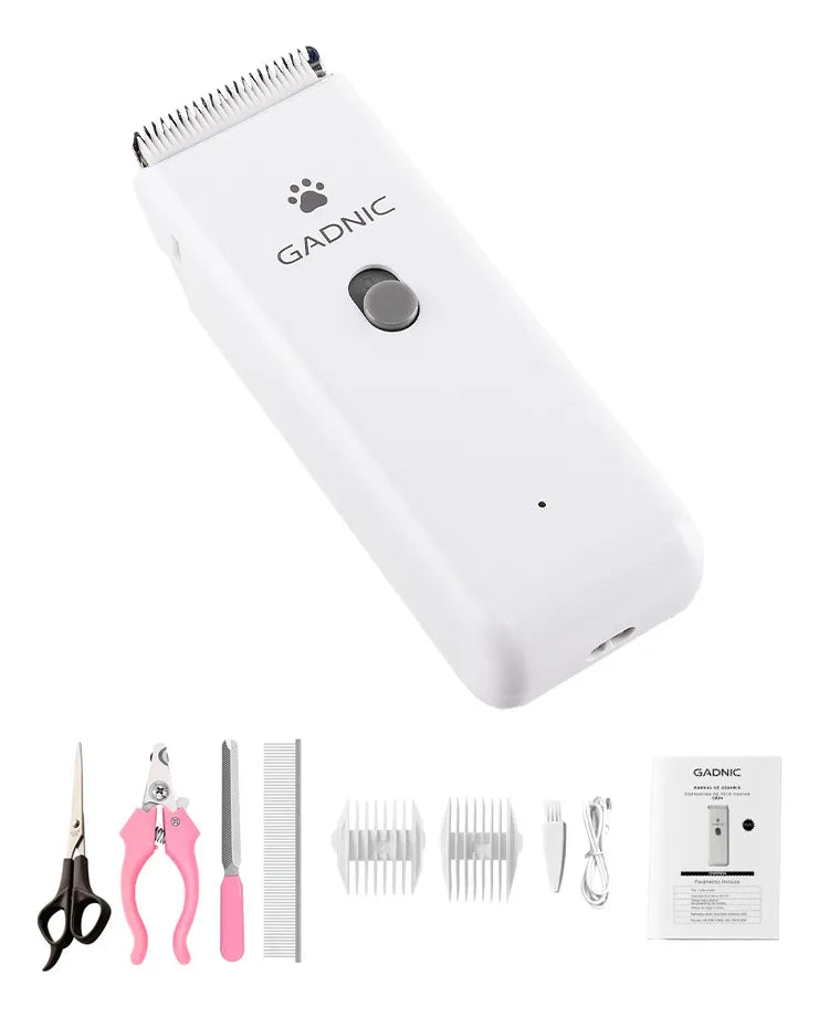 Peladora Canina Inalambrica + Kit Completo De Aseo Blanco Negro