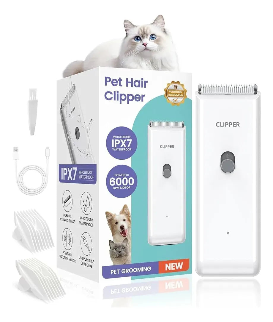 Peladora Canina Inalambrica + Kit Completo De Aseo Blanco Negro