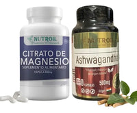 Ashwagandha + Magnesio Nutroil Pack X2 180 Caps 1000 Mg