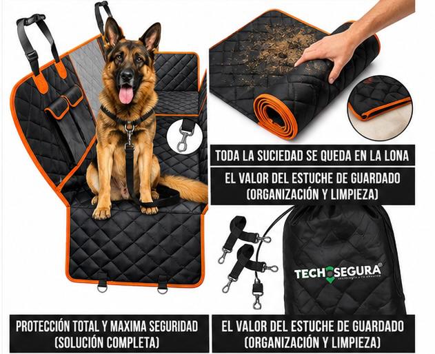 Cubre Asiento Protector Funda Auto Perro Mascota Impermeable TechSegura