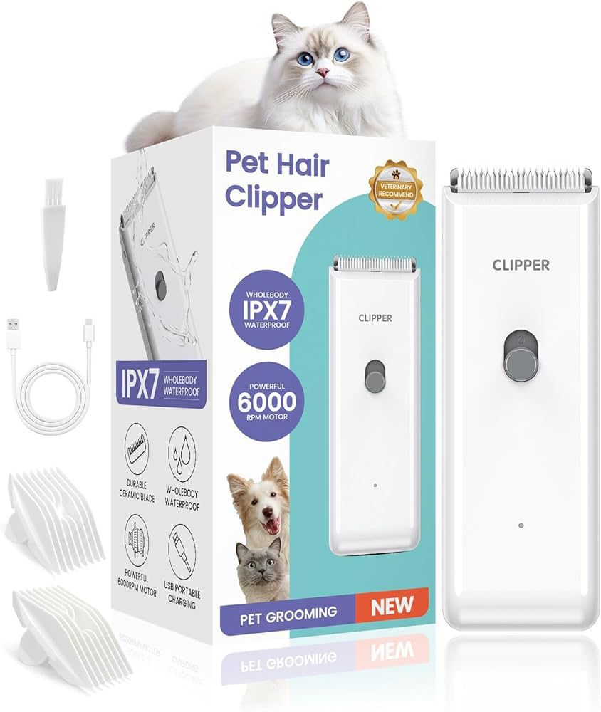Peladora Canina Inalambrica + Kit Completo De Aseo Blanco Negro