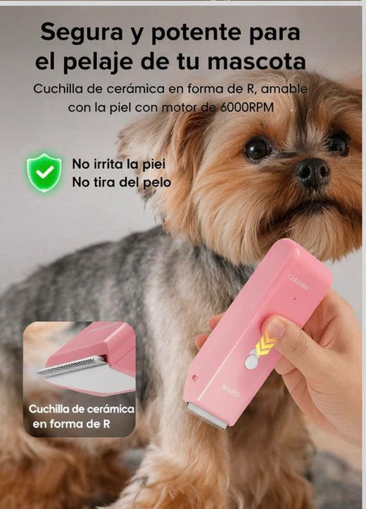 Peladora Canina Inalambrica + Kit Completo De Aseo Blanco Negro